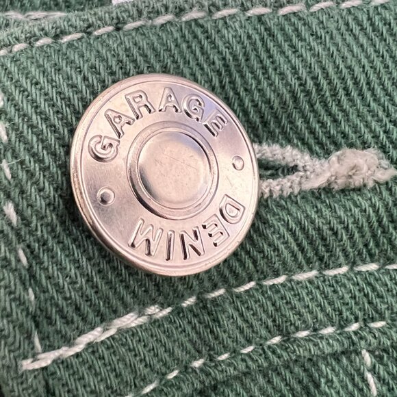 🌷Garage- Dani Carpenter pants / Straight Cargo Denim Jeans Bright Green … - Picture 5 of 15